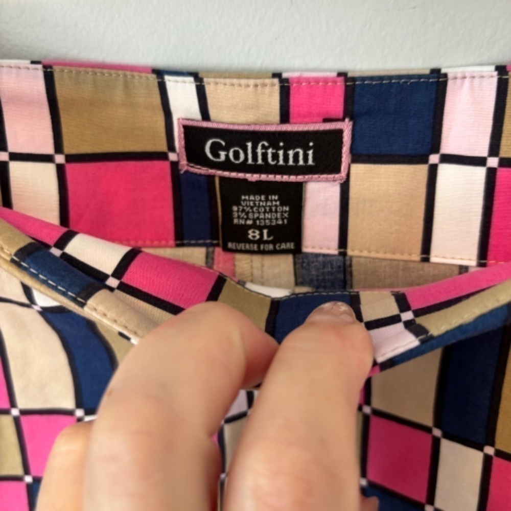 Golftini, Women's Monkey Business, Pink, Tan and Blue, Golf Skort SZ 8L - Picture 9 of 9